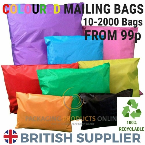 Coloured mailing bags - bags, strong